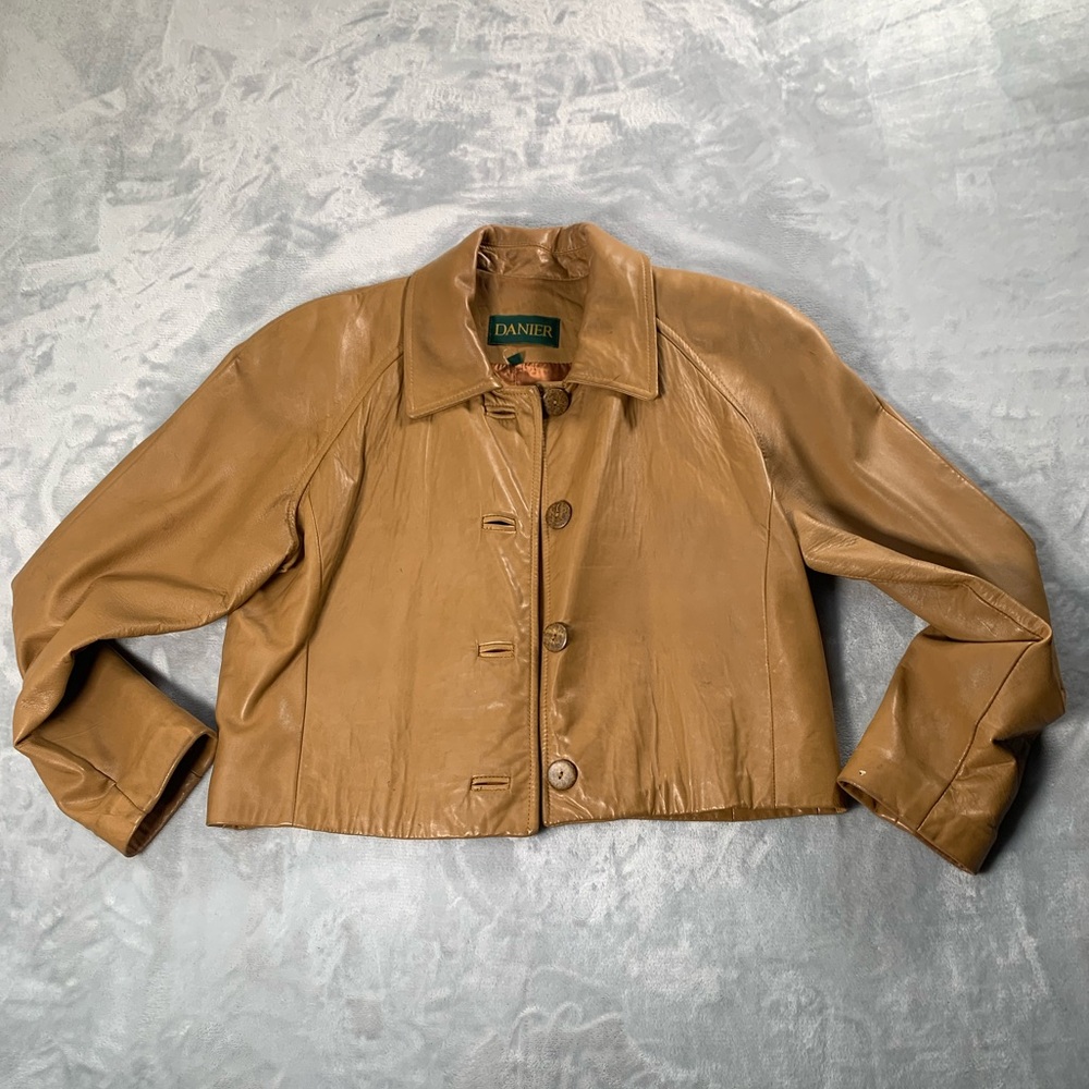 90s Vintage Danier Tan Leather Jacket